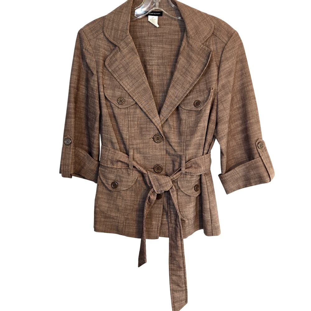 Courtenay 10P Women's Brown Blazer Suit Coat Petite Size Medium PM Jacket 10 P